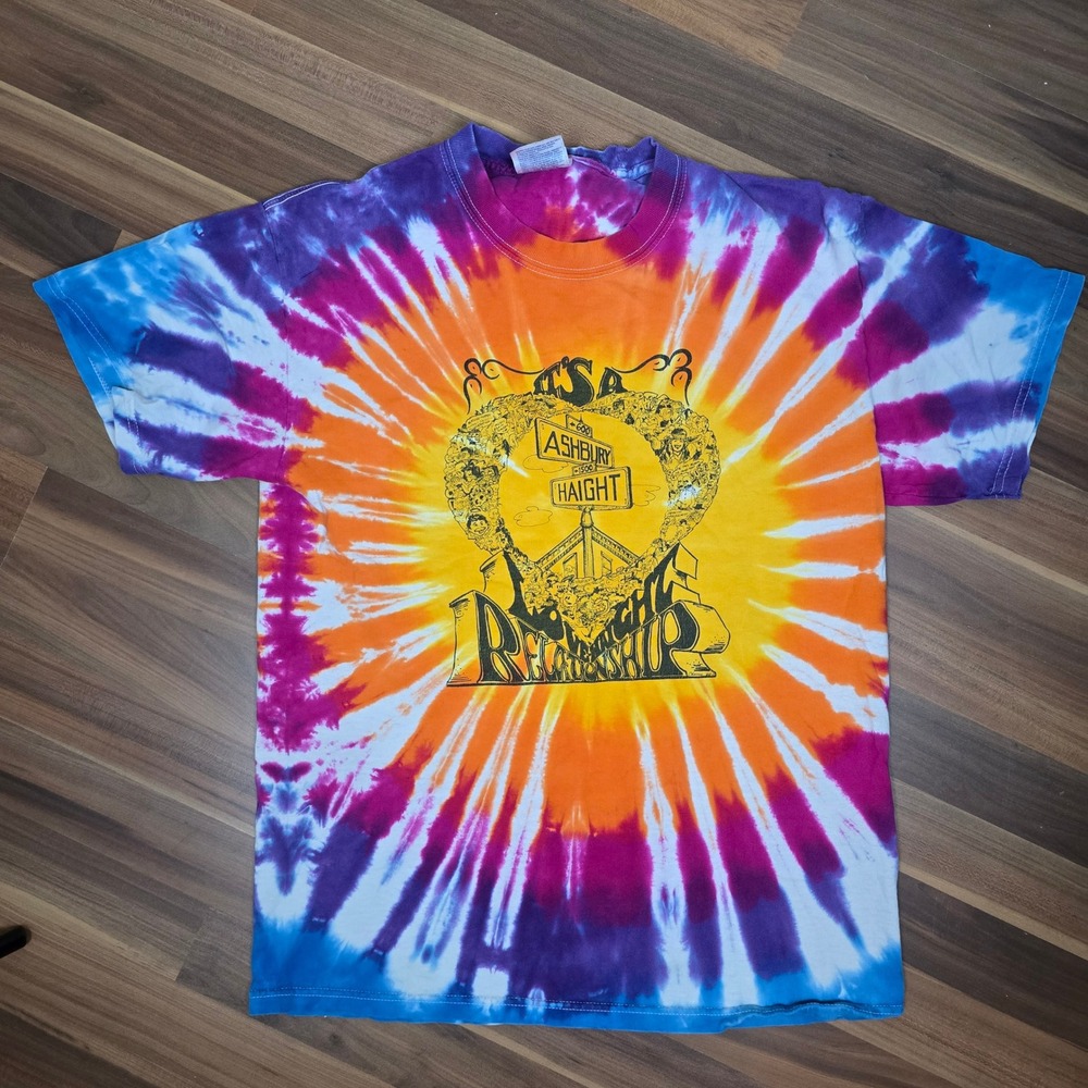 Haight Ashbury San Francisco "It's A Haight Relationship" Tie Dye Graphic Tee M